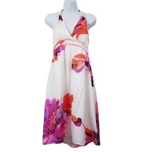 Bisou Bisou Floral Sateen Halter Dress